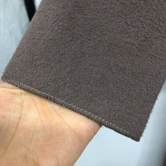 Kyna Collection Taupe Wrap Waterfall plush trench Coat waist tie size ~L - Picture 7 of 16